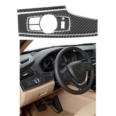5PCs Carbon Fiber Lighting Control Cover For BMW X3 F25 X4 F26 2011-2017 Type A - Image 1 of 4