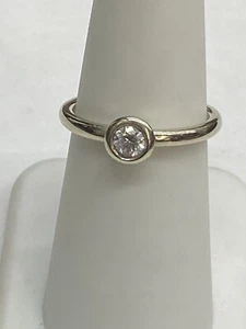 Anillo I bisel de diamantes de oro blanco de 14 quilates sol .22 ct si1 - Imagen 1 de 4