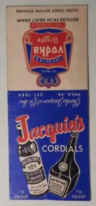 Jacquin's Vodka Royale & Jacquin's Cordials Streichholzschachtelhülle Philadelphia, Pa. - Bild 1 von 4