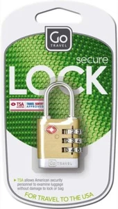 Go Travel Brass Travel Sentry TSA Combination Lock Luggage Suitcase Padlock - Picture 1 of 3