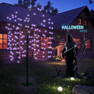 Luces LED solares de sauce para exteriores, árbol de sauce llorón iluminado de 4,6 pies, ajustables - Imagen 1 de 6