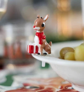 Nora Fleming Mini Rudolph the Red Nosed Reindeer A285 Ceramic Charm NEW RARE HTF - Picture 1 of 5