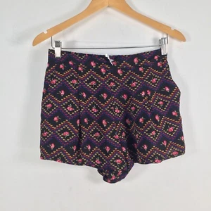 ValleyGirl womens shorts size 8 black geometric stretch 027810 - Picture 1 of 10