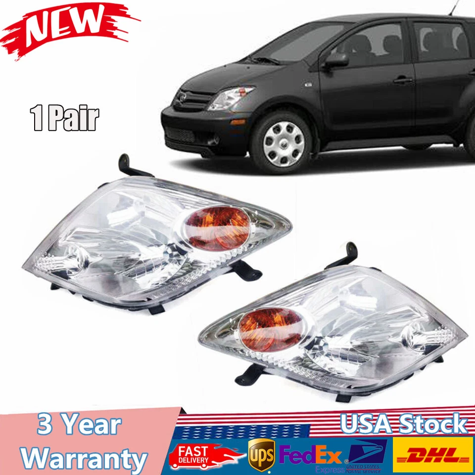 Headlight Lamp Halogen Driver Passenger Pair Set for 2004 2005 2006 Scion xA New - Image 1 of 4