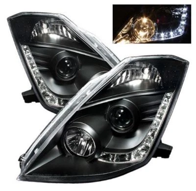 Spyder Projector Headlights - Halogen Model Only - Black for 2003-05 Nissan 350Z - Image 1 of 3