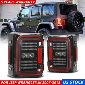 Pair Rear LED Tail Lights Brake Reverse Plug&Play For Jeep Wrangler JK 2007-2018 - Picture 1 of 12