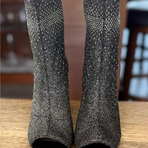 INC - RIELEE2 Größe 9M elegante schwarze Glitzer Damenstiefel - Bild 1 von 13
