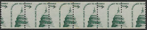 1616 9 cent Capitol Misperfed Strip of 6