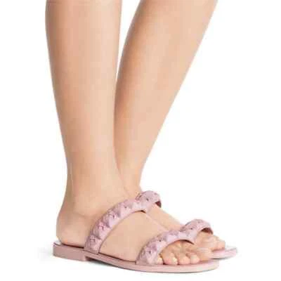 Sandalias Stuart Weitzman Dusty Rose talla 7 Rosita grabadas diapositivas de goma Foto 1 de 4
