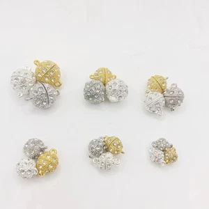 8-14mm Rhinestone Ball Magnetic Clasp Strong Fixed Connector Closure 5 PCS - Picture 1 of 21