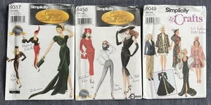 Lot of 3 Simplicity Sewing Patterns 15.5" DOLL CLOTHES Couturier Gene Doll Size - Picture 1 of 7