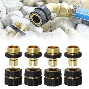 Garden Hose Connector,4Set Stainless Steel Garden Hose Quick Connector Fittings - Picture 1 of 9