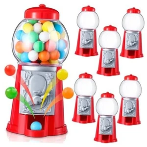 12 Pack Mini 5" Gumball Machine Without Candy Plastic Bubblegum Machine Red  - Picture 1 of 6