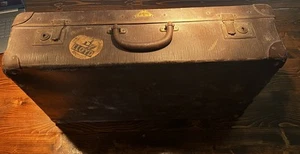 Antiker Koffer Reisegepäck Lederecken Wetterfest 25,5 x 15,5 x 6,5 - Bild 1 von 19