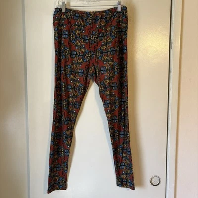 Lularoe 高大曲线打底裤 tc 棕色蓝色马 二手 原装 LLR — 第 1/4 张图片