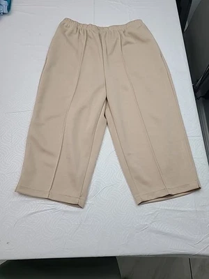 Pantalones capri Lady Blair para mujer talla 12 cintura elástica beige nuevos sin etiqueta Foto 1 de 4