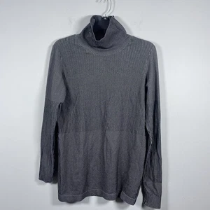 Athleta Flurry Baselayer Turtleneck Long Sleeve Top Black Women's Size L - Picture 1 of 7