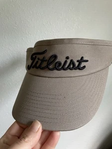 Titleist Golf Sun Visor Mens Beige Adjustible Strapback FootJoy Embroidered - Picture 1 of 4