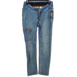 D & Co Adaptive Womens XS Straight Leg Denim Jeans Elastic Waist Cargo Pocket - Picture 1 of 9