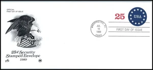 1984 USA Stars Sc U615 25c ArtCraft postal stationery patriotic definitive - Picture 1 of 1