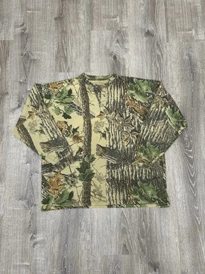 Vintage Duxbak Realtree Camo 3/4 Button Henley Long Sleeve XL Hunting Outdoor - Image 1 of 4