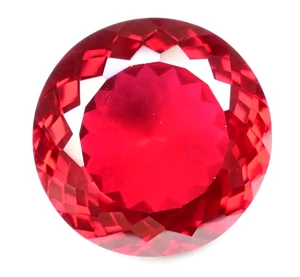 60.90 Ct Natural Mozambique Blood Red Ruby Certified Flawless Round Gemstone - Picture 1 of 7