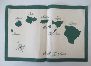 1950s S.S. Lurline Cruise Ship Restaurant Paper Place Mat  Hawaiian Islands AZ33 - Imagen 1 de 6