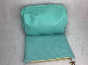 2 BRAND NEW ASSORTED MAKE UP BAGS (AQUA) - Picture 1 of 5