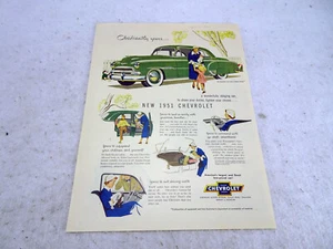 1951 Chevrolet Styleline De Luxe 4-door Sedan Green Vintage Print Advertisement - Picture 1 of 6
