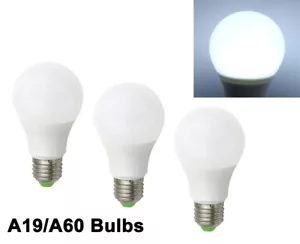 3pcs 60W Equivalent E26 E27 A19 LED Light 12-24V Globe RV/Boat Bulb Daylight H - Picture 1 of 4