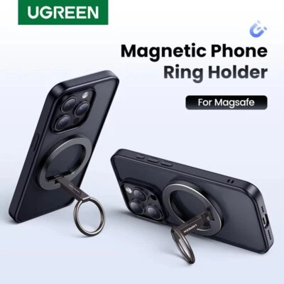 UGREEN Magnetic Phone Ring Holder 360°Aluminum Stand For Magsafe iPhone 16 15 14 - Image 1 of 4