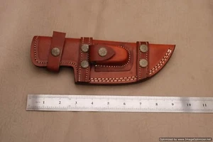 Custom Handmade Horizontal Knife Leather Sheath Brown For Right Handed Person - Picture 1 of 7
