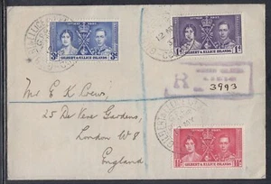 Gilbert & Ellice Islands Scott 37-9 FDC - 1937 Krönungsausgabe - Bild 1 von 1