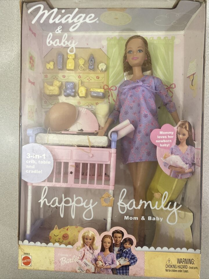 Barbie Midge Happy Family Mattel Grávida com barriga bebê e quarto com  acessórios