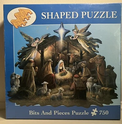 Bits & Pieces In The Manger 750 Piece Puzzle 2003 Nativity Christmas Sealed - Image 1 of 3