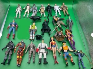 Random Lot of 23 Action Figures from 2000's- DC Comics/G.I. Joe/Star Wars/Marvel - Picture 1 of 14