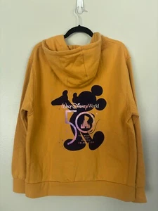 Walt Disney World 50th Anniversary Mickey Pullover Hoodie Mustard Yellow Medium - Picture 1 of 4