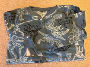 New Boys 6-14 Carter's One-Piece Fleece Footed Pajamas-Blue Dinosaur - Picture 1 of 3