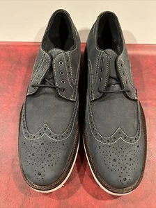 Johnston & Murphy Wingtip Navy Nubuck 27-3007 11 M New With Box. - Picture 1 of 11
