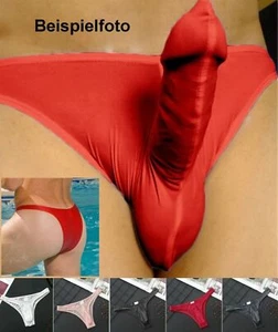 MCT 433 Rio Slip Tanga mit anatomischer Penishülle Eis Seide in ROT in S-2XL - Picture 1 of 42