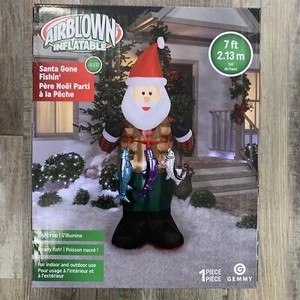 Gemmy Airblown - 7 ft Fisherman Santa - Christmas Holiday Yard Inflatable - Picture 1 of 3