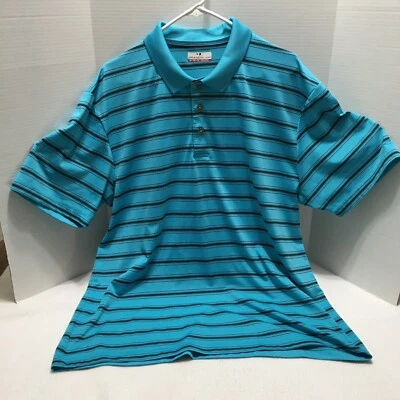Men's Golf Polo Shirt Blue with Black Stripe Size XL - Great Shape Grand Slam - Image 1 of 4