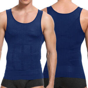 US Men's Slimming Body Shaper Vest Moobs Chest Compression Shirt Tank Top Corset