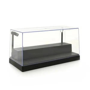 1:24/1:43 Black Base LED Lighted Display Case Crystal Clear Cover Stackable - Picture 1 of 2