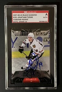 Jonathan Toews SIGNED 2007-08 UD Black Diamond RC #191 Blackhawks SGC Slab Auto