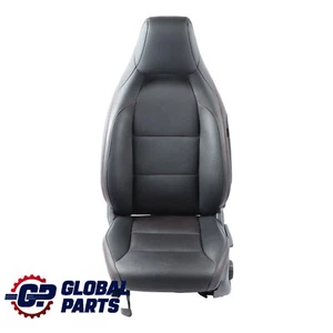 Mercedes W176 Seat Front Left N/S Heated Black Leather Microfibre Red Accent - Picture 1 of 12