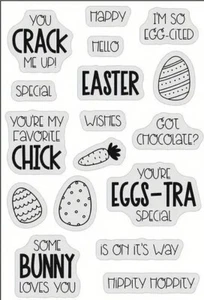 Easter Phrases Whimsy Eggs Chick You Crack Me Up Got Chocolate? Clear Stamp - Picture 1 of 2