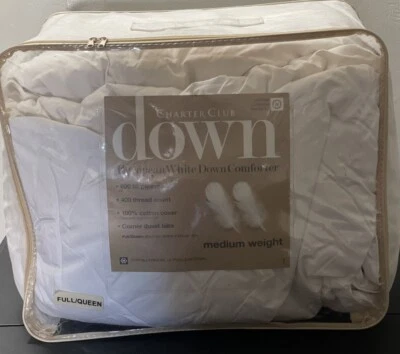 Charter Club Premium White Down FULL / QUEEN Comforter Medium Weight - Image 1 of 4