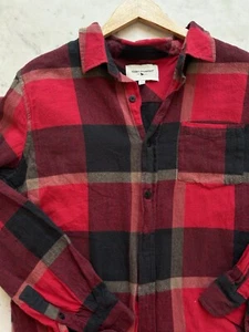 Pacsun Modern Amusement Flannel Shirt Men’s L Buffalo plaid Red/black Check SOFT - Picture 1 of 9