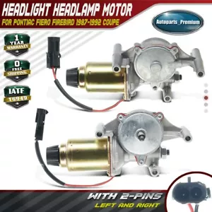 2x Left& Right Headlight Headlamp Motors for Pontiac Firebird 87-92 Fiero 87-88 - Picture 1 of 8
